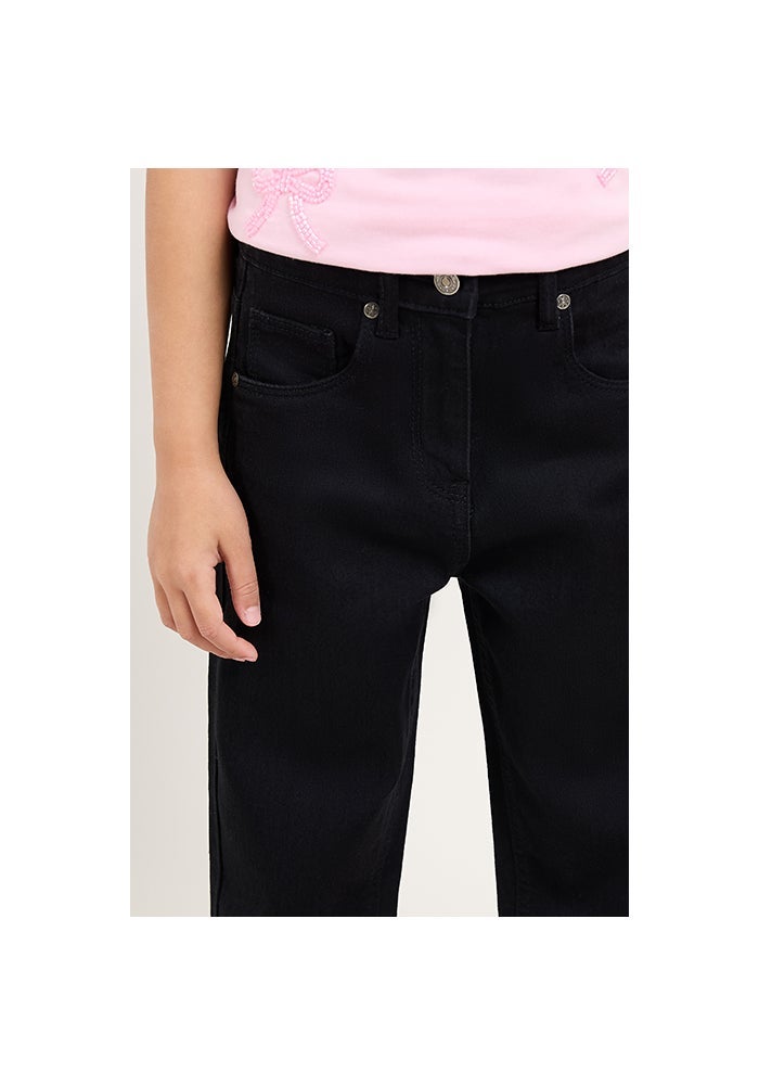 R&B Solid Straight Fit Jeans with Button Closure - Image 4