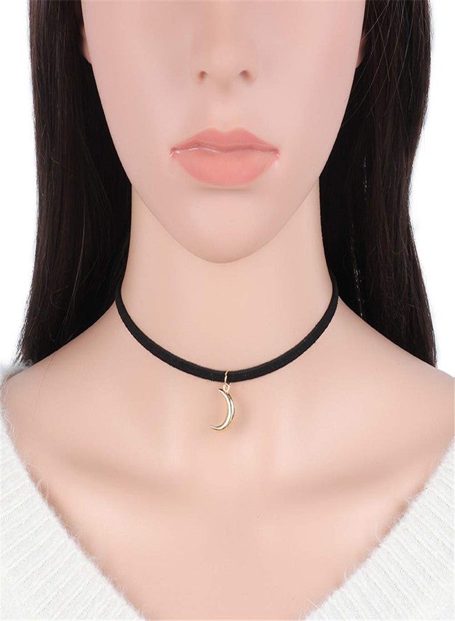 Hifunny Sun Moon Star Choker Necklace Vintage Black Velvet Star Sun Crescent Necklace for Women Jewelry 3Pcs Set - Image 4