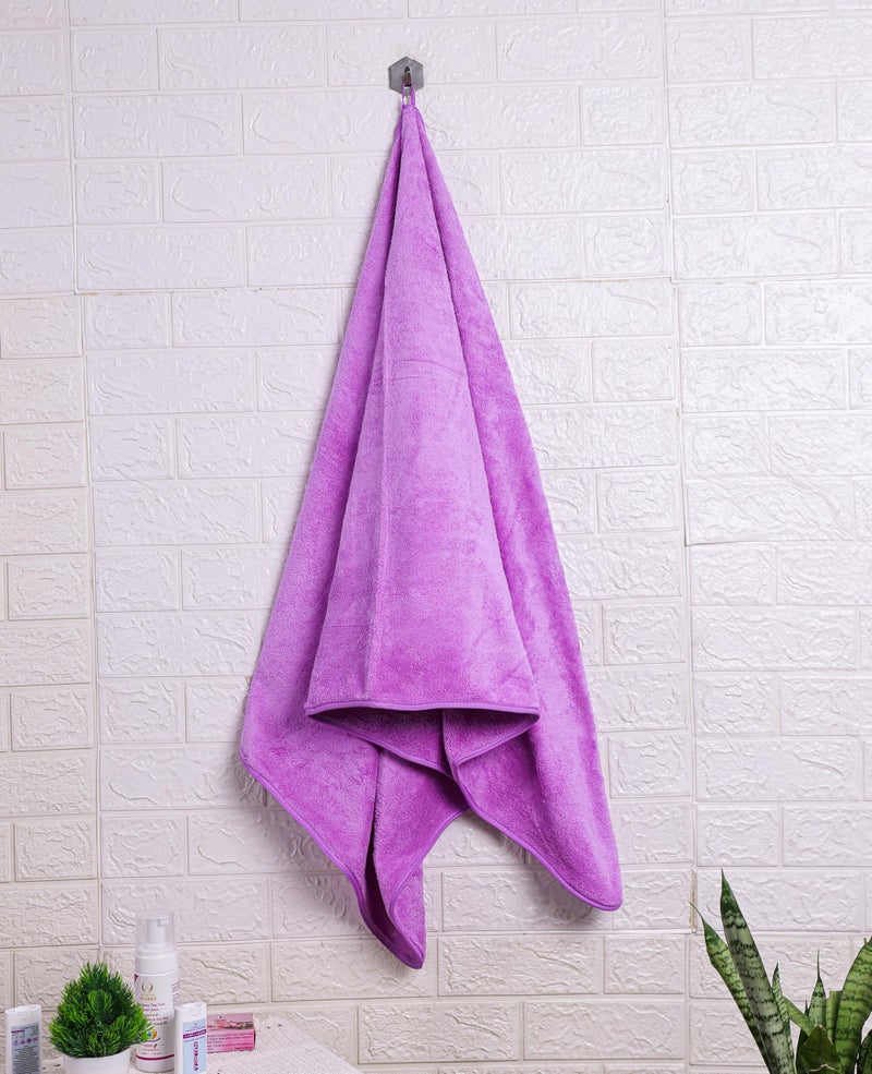 Krujyam Microfiber Large Bath Towels | (70x140) Extra Soft Plush & Quick Dry High Absorbency with Large Size Towels for Bathing (Purple, Pack of 1) - Image 2