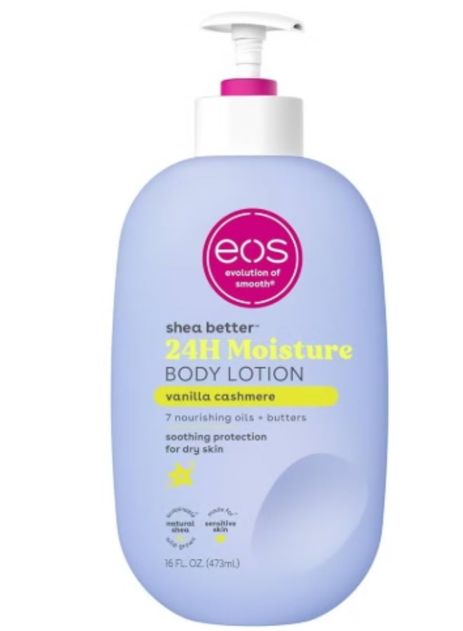 EOS Eos Shea Better Body Lotion- Vanilla Cashmere, 24-Hour Moisture Skin Care, Lightweight & Non-Greasy, Made with Natural Shea, Vegan, 16 fl oz - Image 1