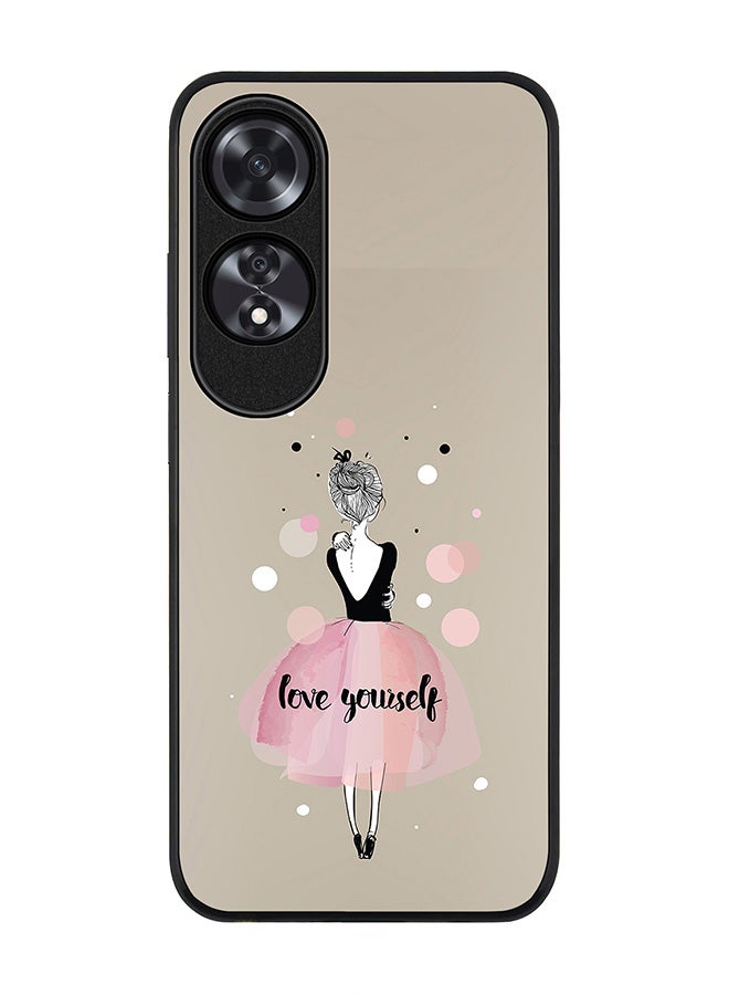 Stylizedd Rugged Black edge case for Oppo A60, Slim fit Soft Case Flexible Rubber Edges Anti Drop TPU Gel Thin Cover -  Love Yourself - Image 1