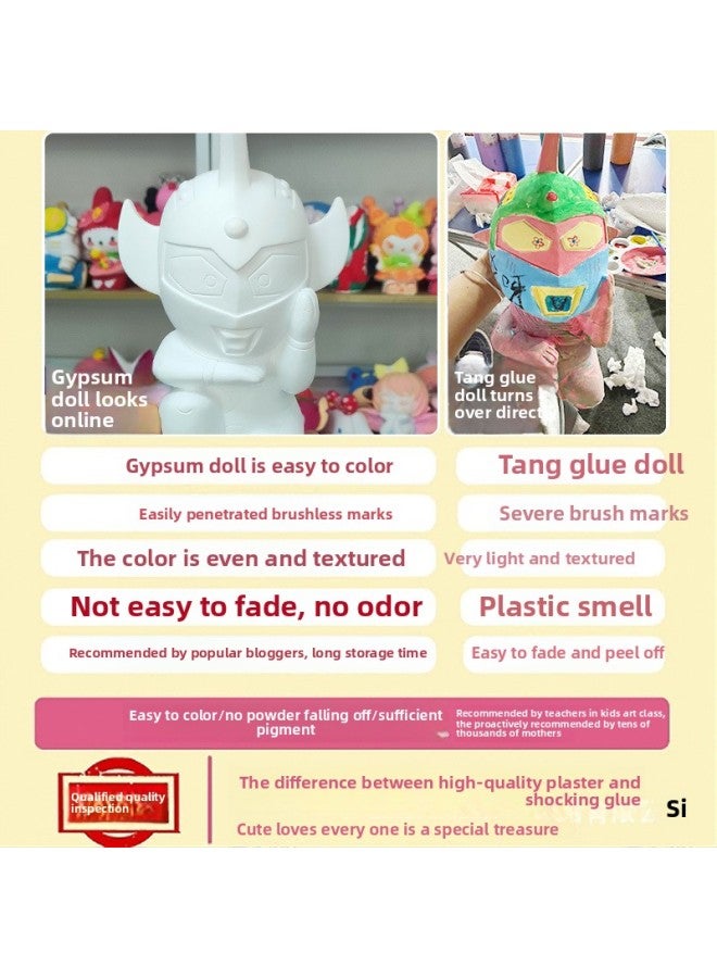 Tyro Altman Gypsum Doll Diy Painted Kindergarten Stall Sailor Graffiti Toys Gypsum Doll Wholesale-Color:Net Red [True Gypsum] Hat Doraemon-Send Colored Suit