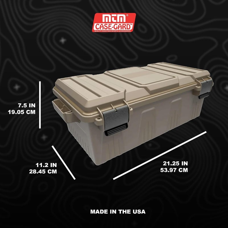 MTM ACDC30 Divided Ammo Crate Utility Box, Outdoor Gear & Tool Storage, Water- Resistant, Stackable, Snap Latch, 21"x11.2"x7.5", USA Made, Dark  Earth - Image 5