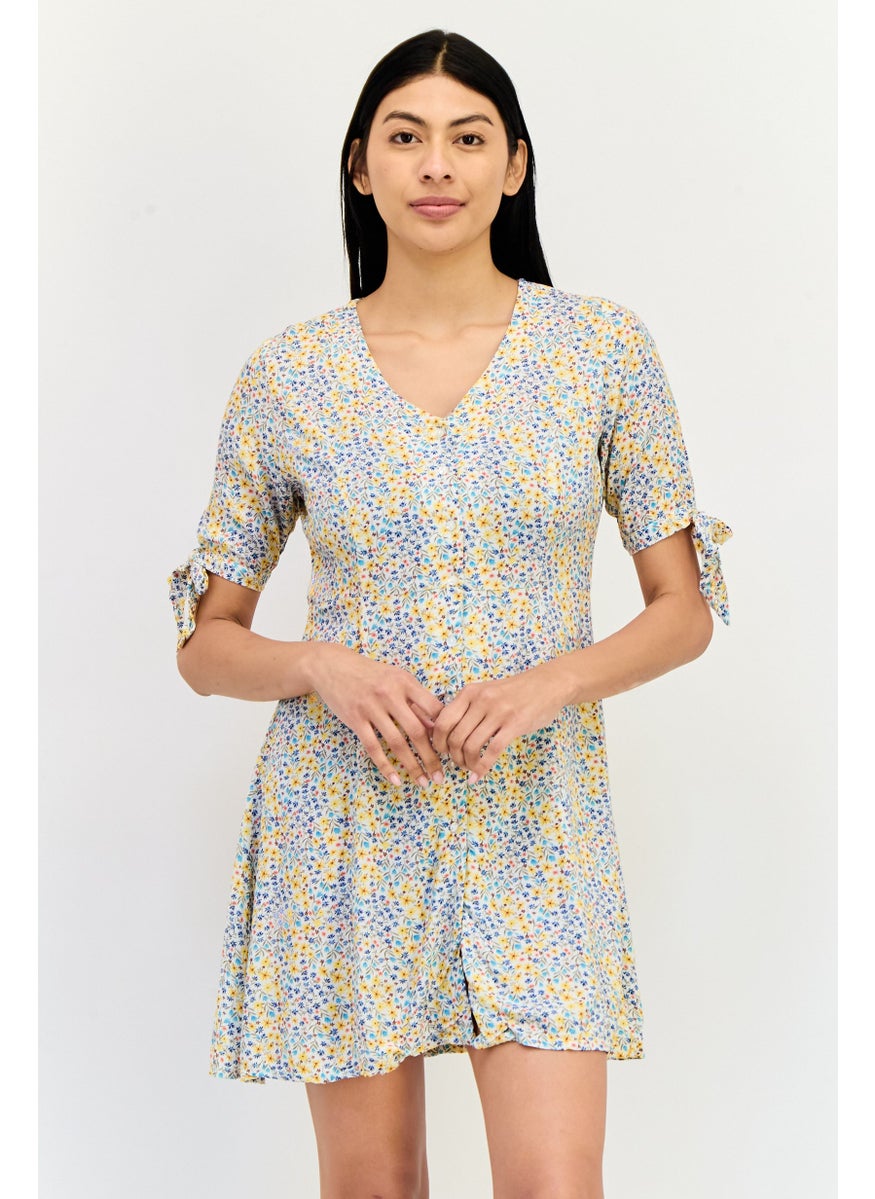 ONLY Women Floral Print Mini Dress, Multicolor  - Image 1