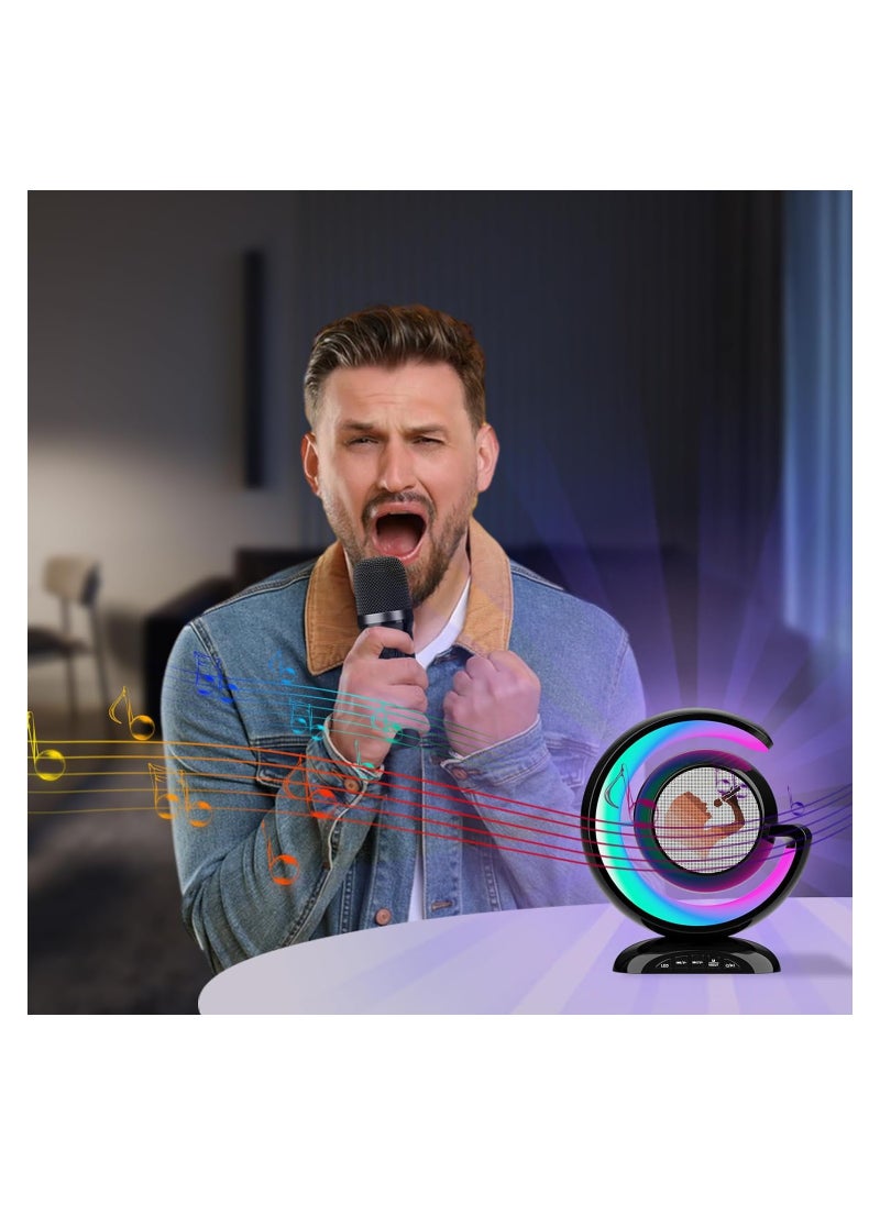 Generic YS-110 Karaoke Machine with Two Wireless Microphones Portable Bluetooths Speaker for Home Karaoke Birthday Party with Microfone Mic and Colorful LED  - Image 3