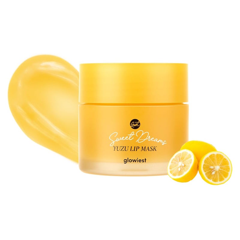 glowiest Sweet Dreams Overnight Lip Mask Nourishing Plumping and Hydrating Lip Balm glowiest Sweet Dreams Lip Sleeping Mask Hyaluronic AcidsVitamin CShea ButterAntioxidants l Yuzu 07 oz
