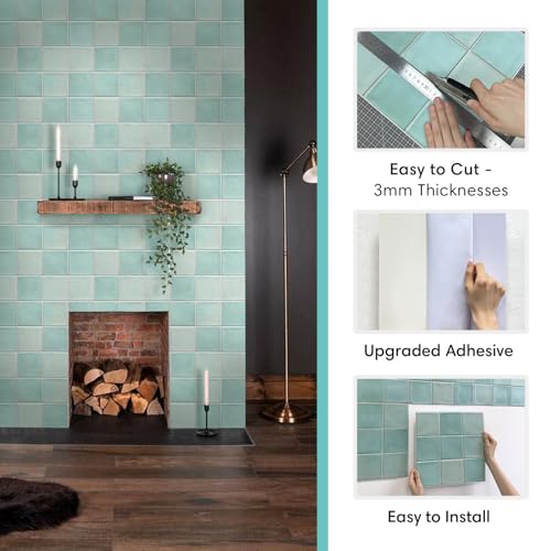 Commomy 10 Pcs Matte 3D Peel and Stick Tile —11.8"x11.8" Ultralight PVC Square Peel and Stick Backsplash for Kitchen Stick on Tile for Bathroom,Living Room,Bedroom,RV - Image 4