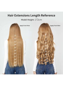 REECHO 24" Straight Long 4 PCS Set Thick Clip in on Hair Extensions Medium Ash Brown  - Image 5