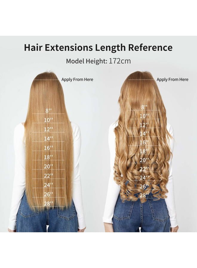REECHO 24" Straight Long 4 PCS Set Thick Clip in on Hair Extensions Medium Ash Brown - Image 5