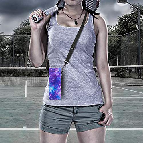 AORTDES Neoprene Water Bottle Carrier Bag with Adjustable Shoulder Strap for Men Women Walking Hiking,Portable Insulated Holder Case for Stainless Steel/Glass/Plastic Bottles (Purple Galaxy, 1000ML) - Image 5