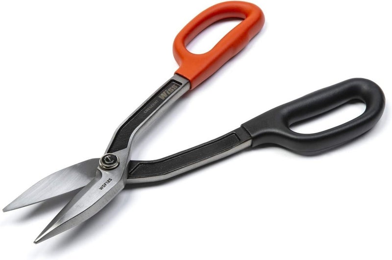 Wiss Crescent Wiss Straight Pattern Tinner Snips - Durable, Heavy-Duty Cutting Tool with Torque Control & Ergonomic Handles - WDF12S - 12" - Image 1