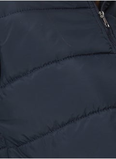 Andora Hooded Plain Puffer Jacket _ Navy Blue  - Image 5
