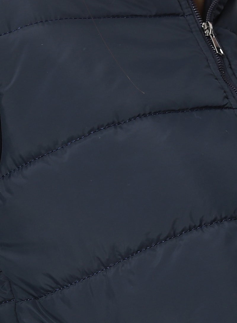 Andora Hooded Plain Puffer Jacket _ Navy Blue - Image 5