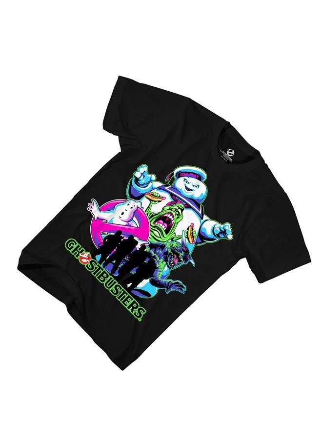 GHOSTBUSTERS Mens Ecto1 Slimer Shirt Stay Puft Logo Tee Shirt Graphic T-Shirt (Black Neon, Large) - Image 4