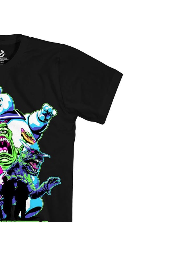 GHOSTBUSTERS Mens Ecto1 Slimer Shirt Stay Puft Logo Tee Shirt Graphic T-Shirt (Black Neon, Large) - Image 5