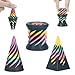 Minleway 3 Packs Impossible Spiral Cone Fidget Toys3D Printed Pyramid Passthrough SculptureMini Sensory Toy for Stress Relief AnxietyDesktop Decor Gifts for Adults Kids Rainbow Black - Image 2