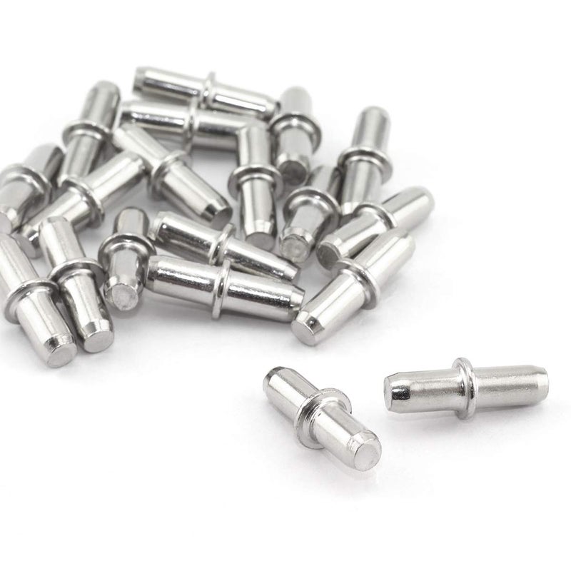 Lind Kitchen 20Pcs 5X20Mm Shelf Supports Pegs Studs Nickel Plated Finish Adjustable Shelves Bracket Holder Furniture Hardware Cupboard Cabinet Wardrobe Shelf Pins - Image 2