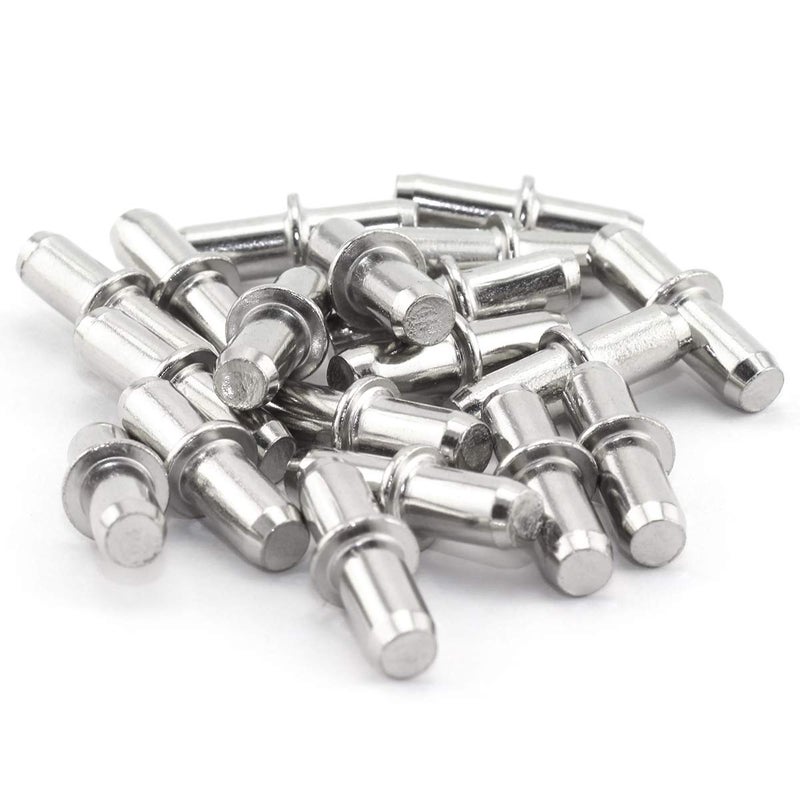 Lind Kitchen 20Pcs 5X20Mm Shelf Supports Pegs Studs Nickel Plated Finish Adjustable Shelves Bracket Holder Furniture Hardware Cupboard Cabinet Wardrobe Shelf Pins - Image 1
