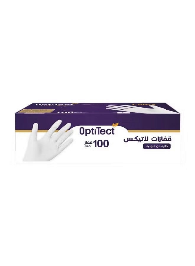 OptiTect Pack Of 2 OptiTect Latex Gloves Powder Free Large Size 100 Disposable Pieces - Image 5
