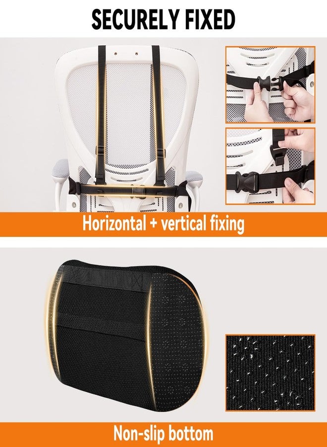 Veitail Lumbar Support Pillow for Office Chair and Car,Back Support for Office Chair Cushion,Adjustable Straps Securely Fixed Car Lumbar Support Pillow (Black, for Office Chiar) - Image 3