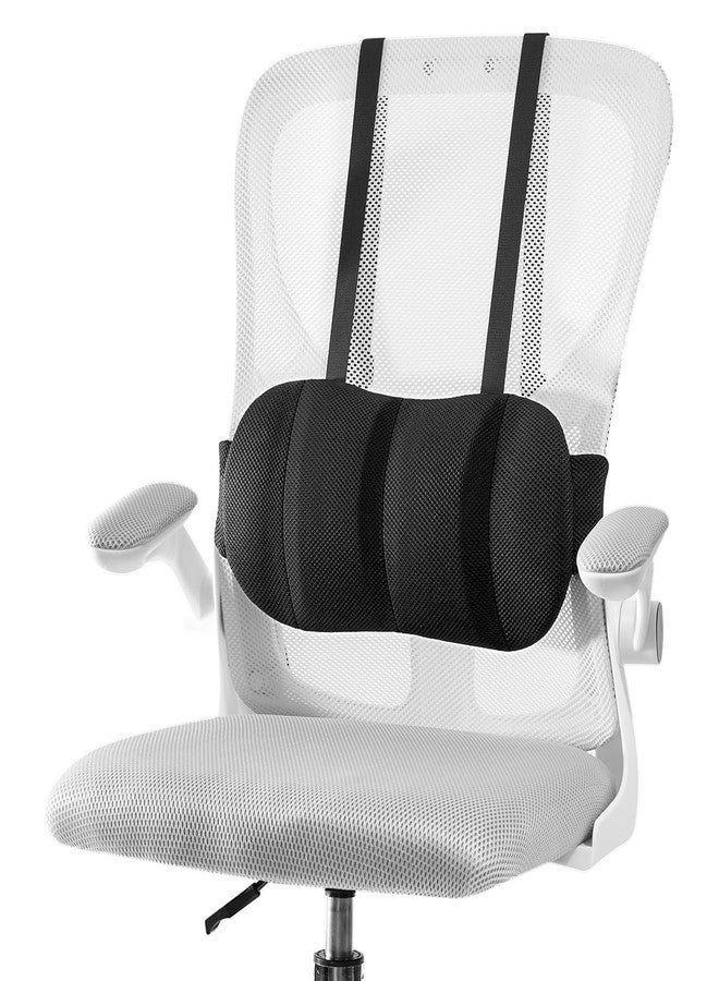 Veitail Lumbar Support Pillow for Office Chair and Car,Back Support for Office Chair Cushion,Adjustable Straps Securely Fixed Car Lumbar Support Pillow (Black, for Office Chiar) - Image 1