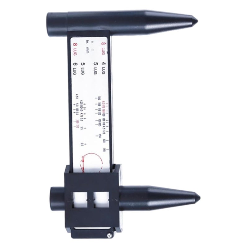 أداة قياس حافة العجلة مسطرة PCD لقياس نمط السيارات ذو 4 و5 و6 و8 براغي قابلة للانزلاق - Image 4