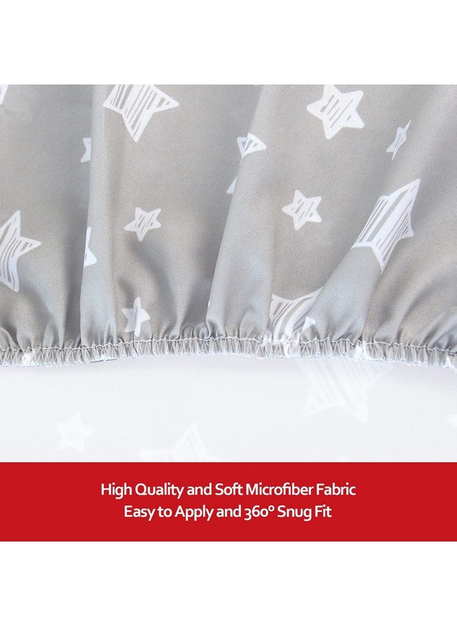 Moonsea Pack and Play Sheets 2 Pack, Stretchy Pack n Play Playard Fitted Sheet, Compatible with Graco Pack n Play, Soft and Breathable Material, Stars & Elephant  - Image 4