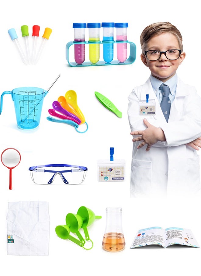 Tiokkss - Scientist Costume for Kids Experiment Kit with Lab Coat Role Play Toys Gift for Boys Girls Kids Age 3-11 Birthday Party - Image 1