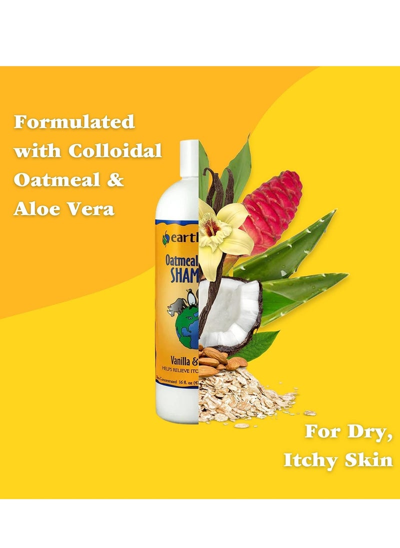 earthbath Oatmeal & Aloe Shampoo Vanilla & Almond Helps Relieve Itchy Dry Skin Made in USA 472ml  - Image 4
