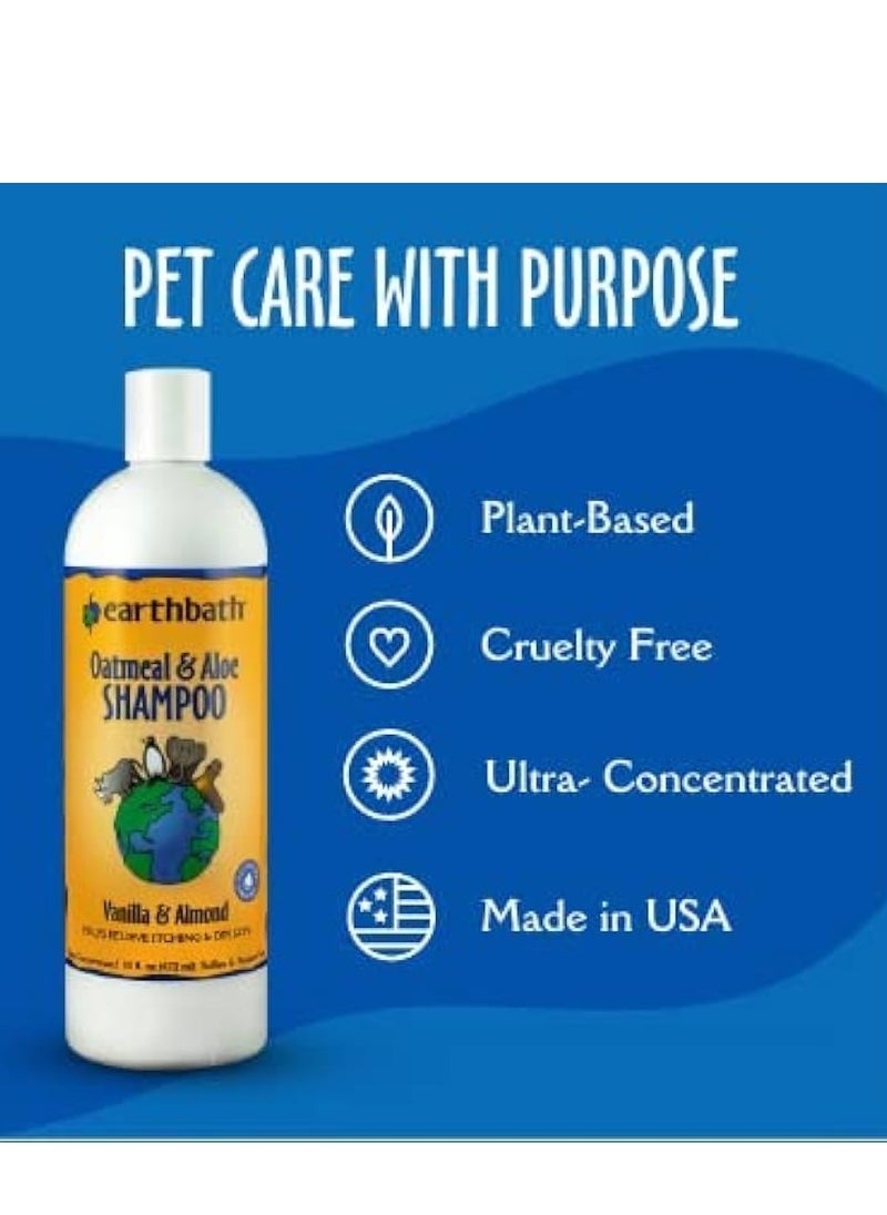 earthbath Oatmeal & Aloe Shampoo Vanilla & Almond Helps Relieve Itchy Dry Skin Made in USA 472ml  - Image 3