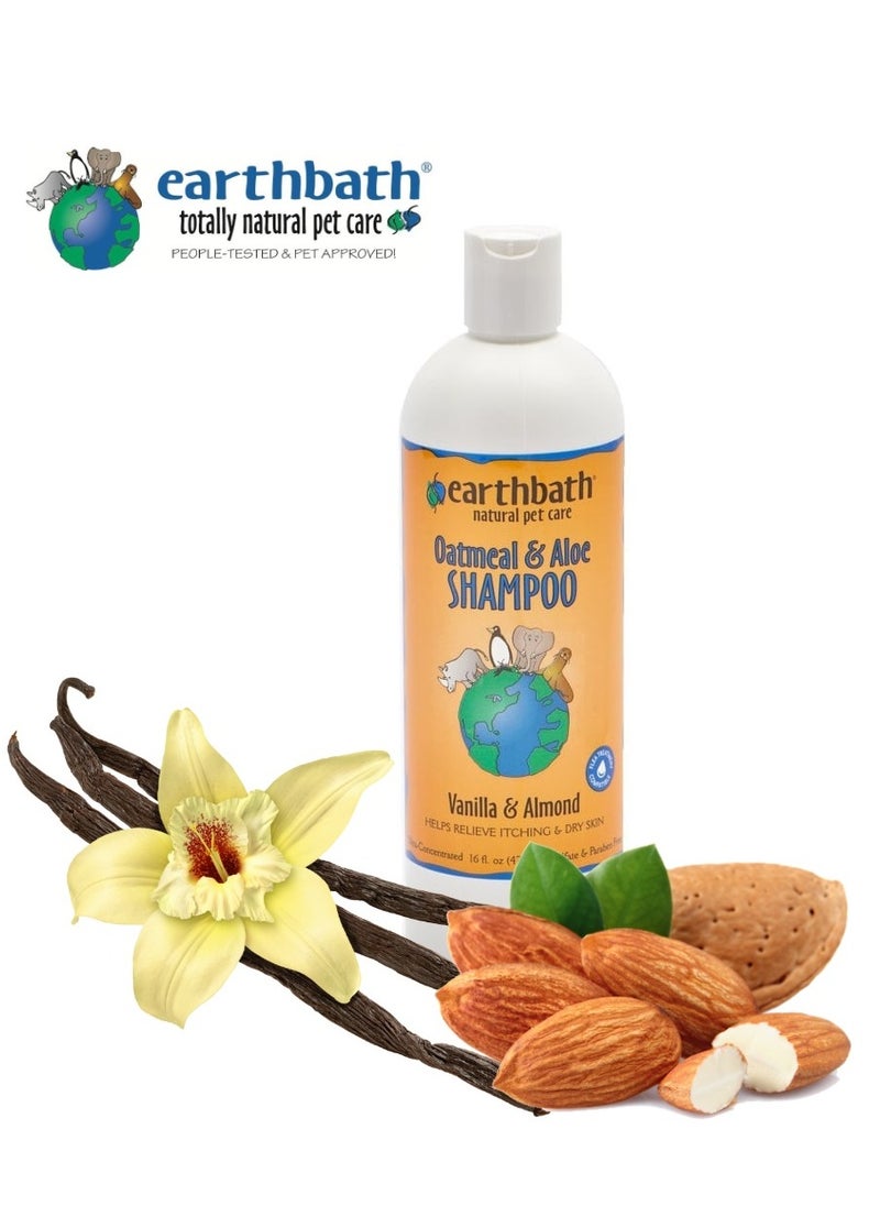 earthbath Oatmeal & Aloe Shampoo Vanilla & Almond Helps Relieve Itchy Dry Skin Made in USA 472ml  - Image 2