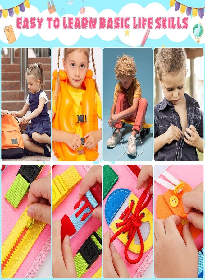 AIXMEET Toddler Busy Board Montessori Toys, Sensory Board Busy Book, Toys for Toddlers 3456 Year Old, Preschool Learning Activities with Life, Shape,Color,Animal,Weather,8 Pages (Pink) - Image 5