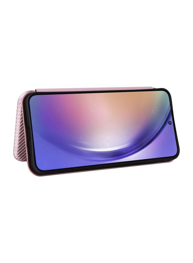 اس-توب جراب لهاتف Samsung Galaxy A55 5G مصنوع من ألياف الكربون وجلد قابل للطي - Image 5