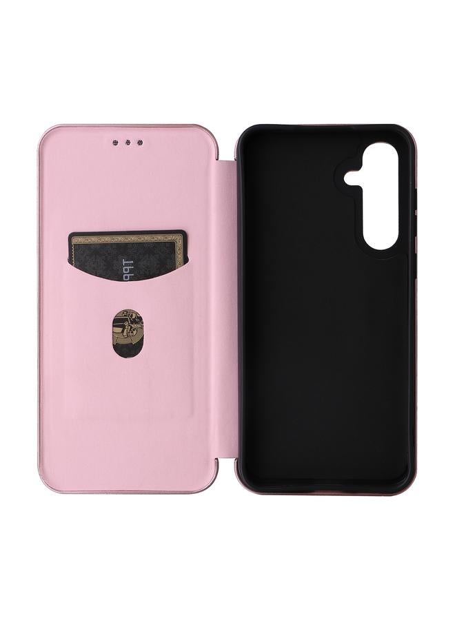 اس-توب جراب لهاتف Samsung Galaxy A55 5G مصنوع من ألياف الكربون وجلد قابل للطي - Image 4