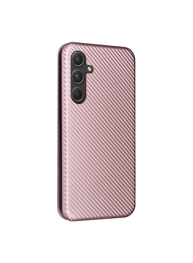 اس-توب جراب لهاتف Samsung Galaxy A55 5G مصنوع من ألياف الكربون وجلد قابل للطي - Image 3