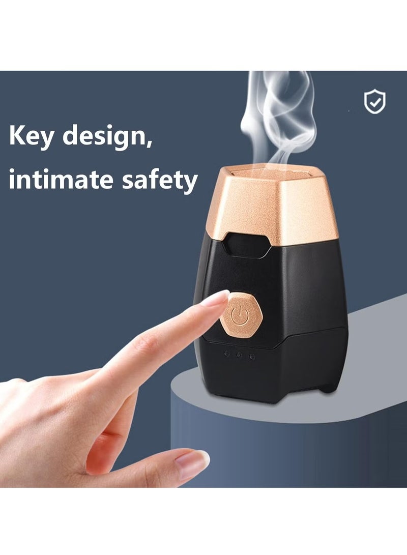 ELTRAZONE موقد بخور كهربائي صغير - موزع عطر مدمج للمنزل والسيارة، أسود، مثالي لروائح الدخان والبخور، سهل الاستخدام، ديكور منزلي أنيق، علاج عطري مريح، محمول، يعمل بالطاقة USB، تشغيل صامت - Image 2
