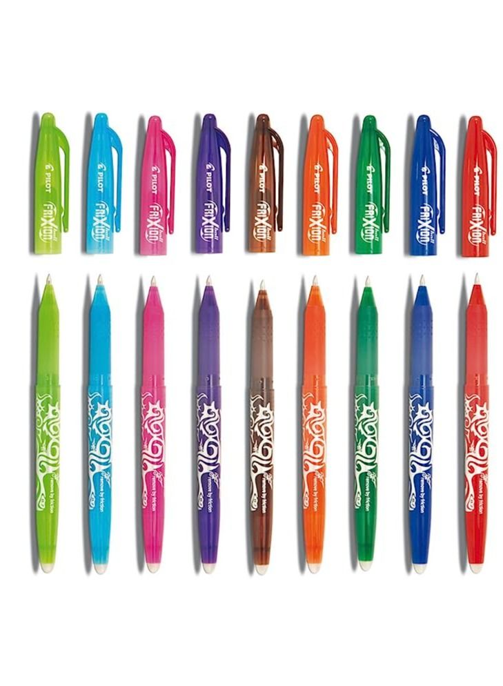 PILOT 9-Piece Frixion Erasable Ball Pen 0.7mm Tip Multicolour