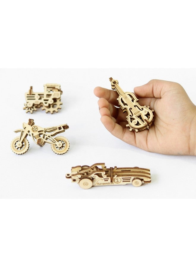 Funvention Funvention Fun Fidgets Assorted (6 x 4 DIY Miniature Mechanical Models Bike, Car, Guitar & Watch) Pack of 24 - Birthday Return Gifts Party Pack Return Favors for Kids Art & Craft STEM Learning Toys - Image 5