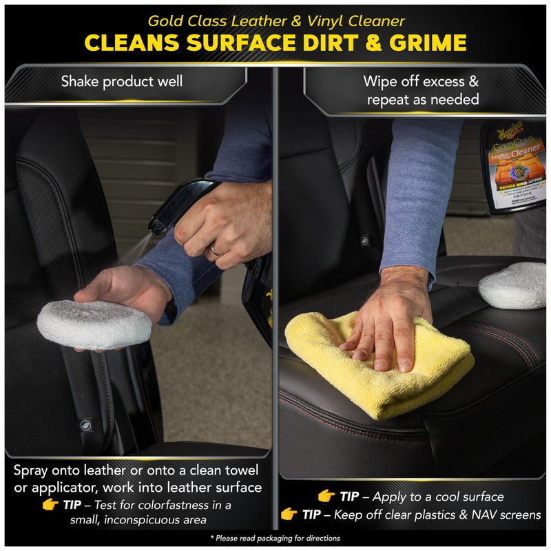 Meguiar's Leather Care Kit - Premium Car Cleaner and Conditioner â€“ The Perfect Interior Care for Automotive Seats, Leather Cleaner for Car Interior, 2 Bottles, 16 fl oz eachâ€‹ - Image 3