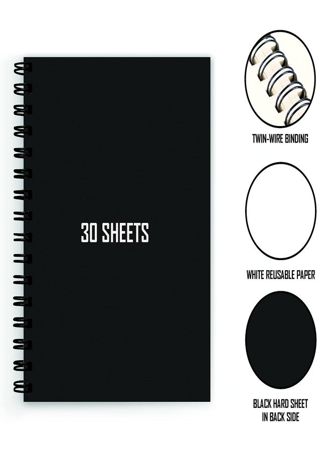 VPRINT QUALITY Vrpint Quality Reusable Notebook With Pen - 300 GSM - 60 Pages - Size A5 - Erasable Notebook for Kids Rocketbook Pen Whiteboard Sketch Book A5 Drawing Pad for Artists (Mathematics Black) - Image 4
