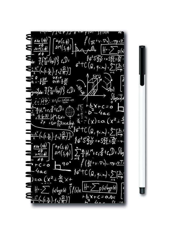 VPRINT QUALITY Vrpint Quality Reusable Notebook With Pen - 300 GSM - 60 Pages - Size A5 - Erasable Notebook for Kids Rocketbook Pen Whiteboard Sketch Book A5 Drawing Pad for Artists (Mathematics Black) - Image 1