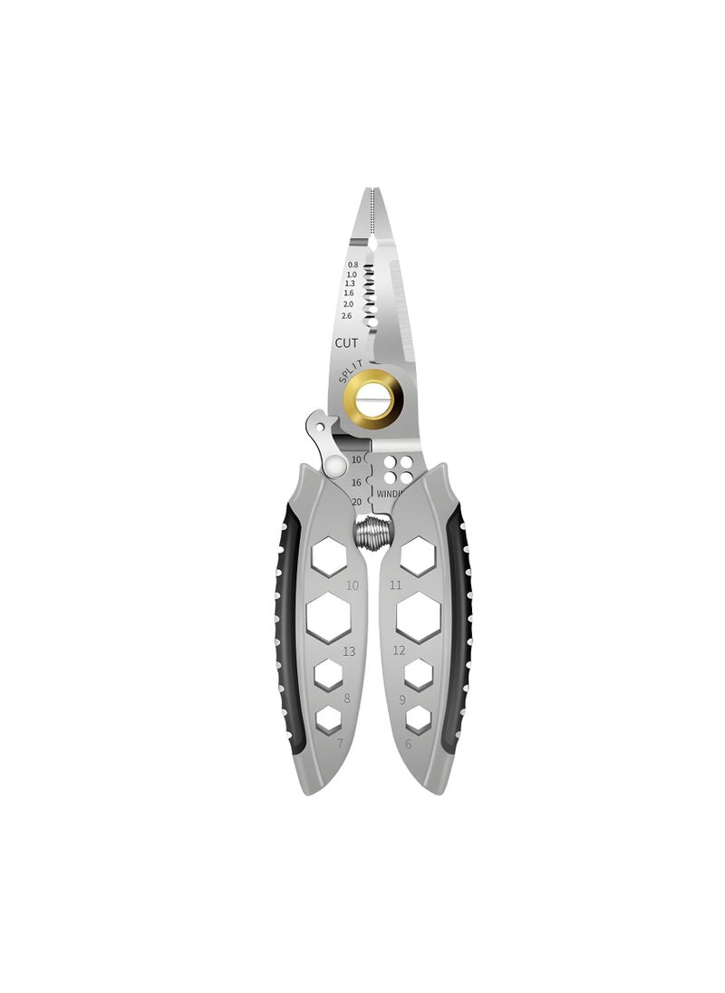 SYOSI 7-Inch Multipurpose Wire Stripper, 2024 New Professional Wire Stripping Tool for Electricians, Self-Adjusting, Stripping, Cutting and Crimping Capabilities, Ideal for Electrical Cables Stripping  - Image 1