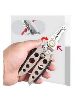 SYOSI 7-Inch Multipurpose Wire Stripper, 2024 New Professional Wire Stripping Tool for Electricians, Self-Adjusting, Stripping, Cutting and Crimping Capabilities, Ideal for Electrical Cables Stripping  - Image 4