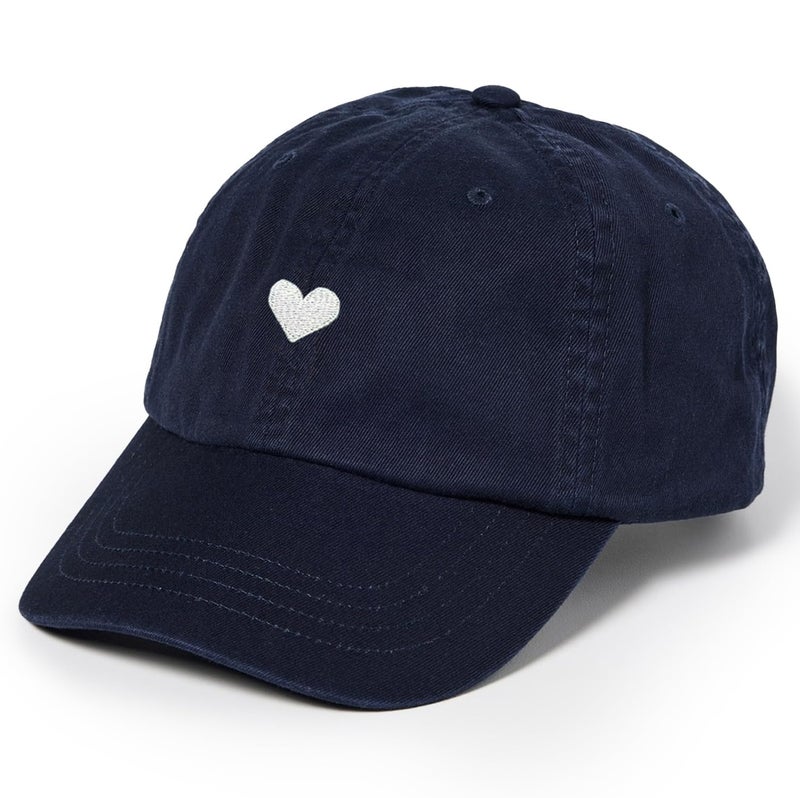 ATTICUS Poetry Hat, Embroidered Brushed Cotton Womenâ€™s Baseball Hat Unisex Fit, Adjustable One Size (Heart Navy) - Image 1