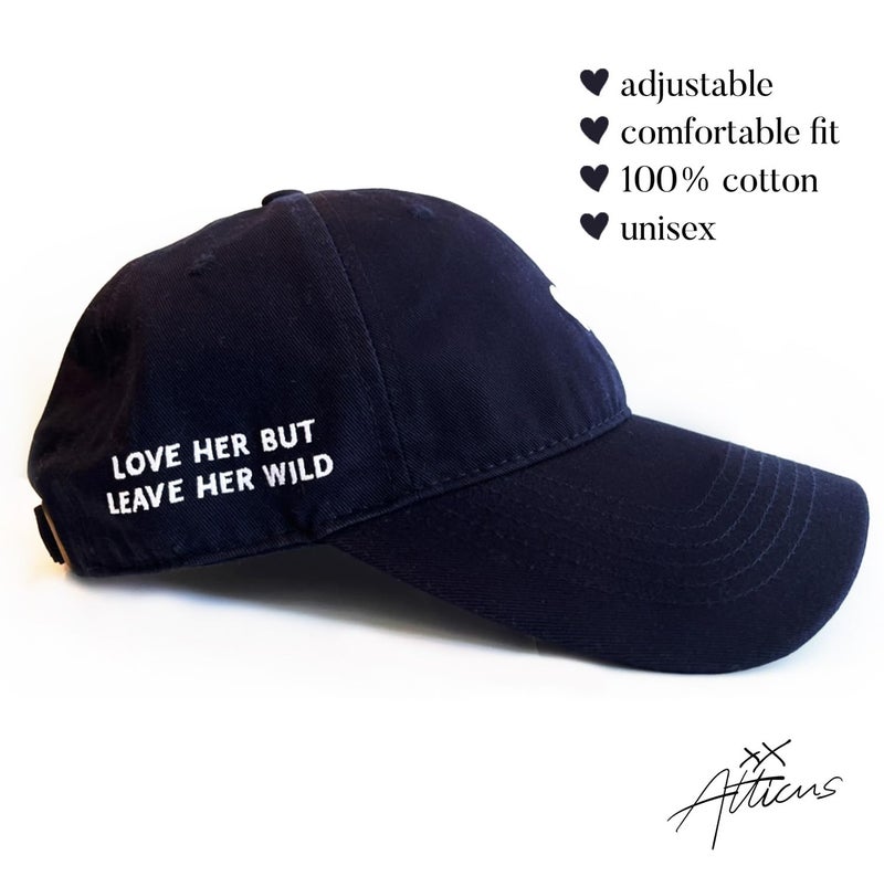 ATTICUS Poetry Hat, Embroidered Brushed Cotton Womenâ€™s Baseball Hat Unisex Fit, Adjustable One Size (Heart Navy) - Image 5
