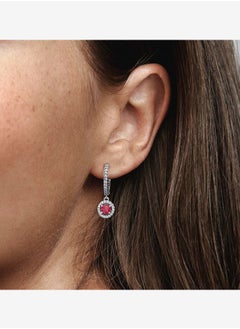 Pandora Violet Pandora Timeless Women's Fashion Versatile Classic Cubic Zirconia 925 Silver Shining Red Round Pendant Earrings Gift 292379C01  - Image 2