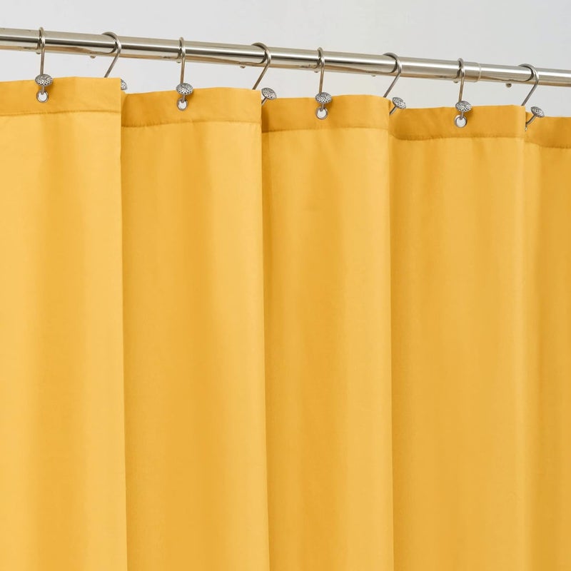 ALYVIA SPRING Yellow Shower Curtain or Liner with 3 Magnets - Soft Hotel Quality Fabric Shower Curtain for Bathroom, Light-Weight & Machine Washable - Standard Size 72x72, Mustard Yellow | 3 Magnets, Soft Cloth & Hotel Quality, Machine Washable, Light-Weight, Standard Size - Image 1