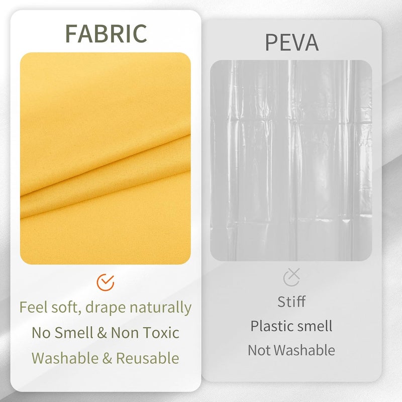 ALYVIA SPRING Yellow Shower Curtain or Liner with 3 Magnets - Soft Hotel Quality Fabric Shower Curtain for Bathroom, Light-Weight & Machine Washable - Standard Size 72x72, Mustard Yellow | 3 Magnets, Soft Cloth & Hotel Quality, Machine Washable, Light-Weight, Standard Size - Image 4