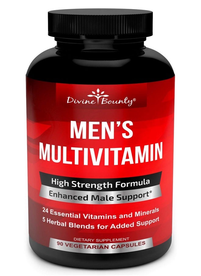 Divine Bounty - Mens Multivitamin Daily Multivitamin For Men With Vitamin A C D E K B Complex Calcium Magnesium Selenium Zinc Plus Heart Brain Immune And Men - Image 1