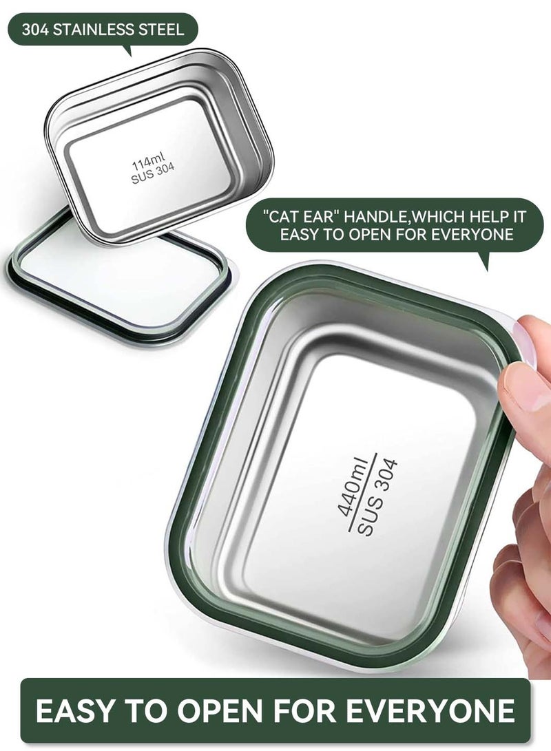 LEOKOR Stainless Steel Lunch Box, Insulated Bento Box with Lunch Bag and Tableware, Bento Lunch Box for Adults Office Kid School, Leakproof Food Container 3 pcs Total 720ML - Image 4